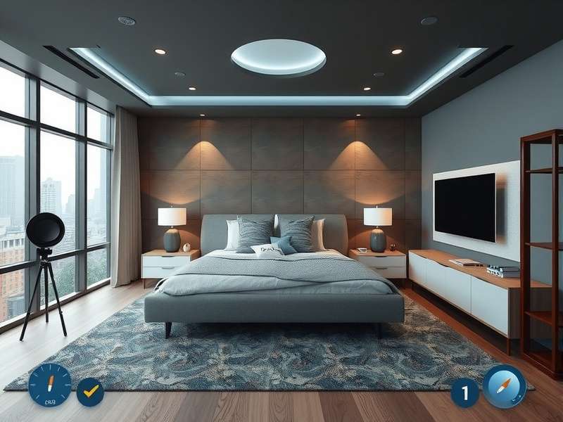 Interior Innovation gameplay showing room design interface